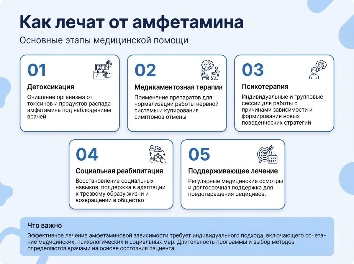 Лечение амфетаминовой зависимости инфографика